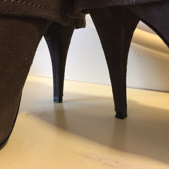 Bakers Brown Stiletto Suede ankle Fold Over boot - Picture 8 of 9